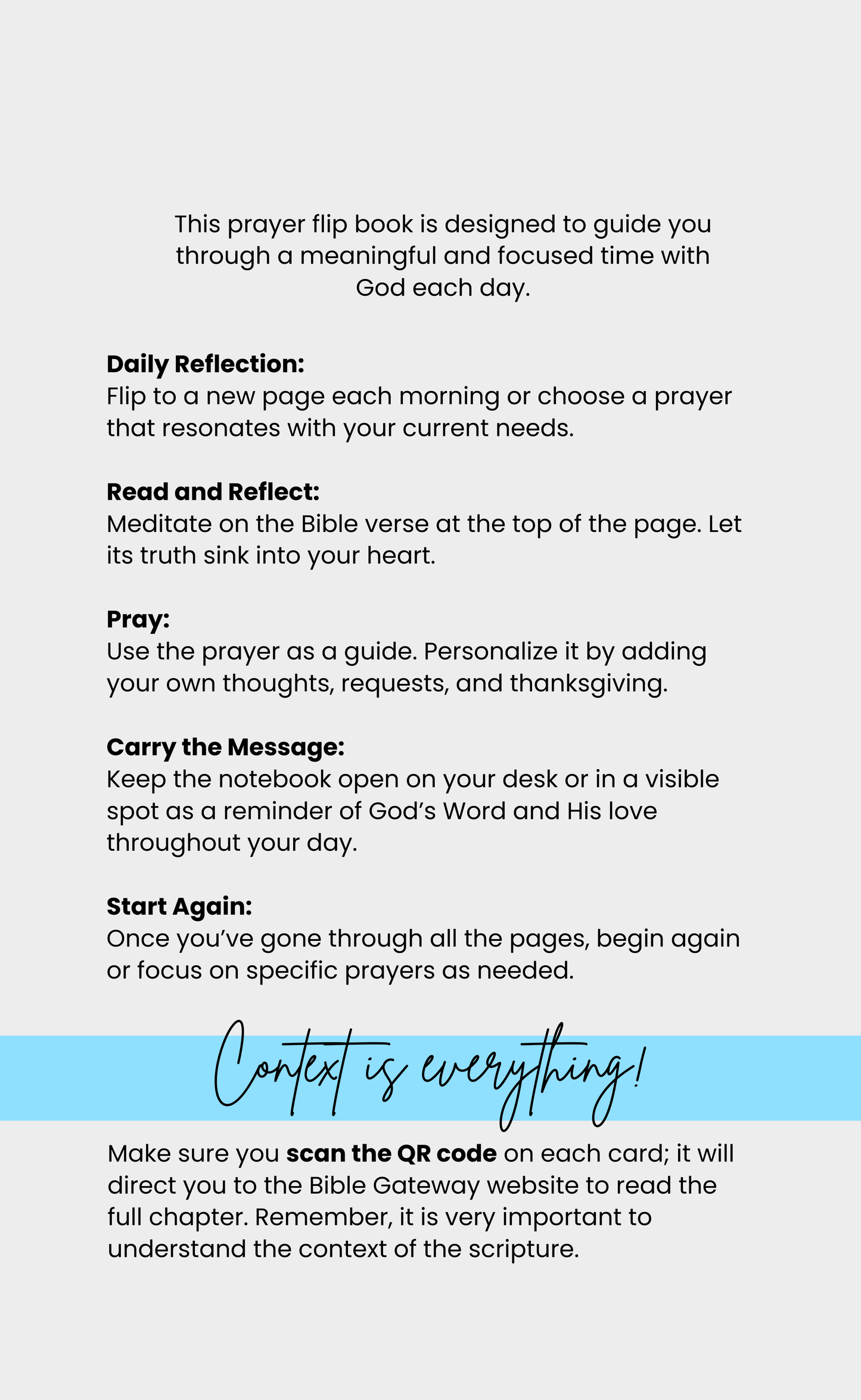Morning Prayer Cards | 50 Cards | Greyish Blue, Moss Green