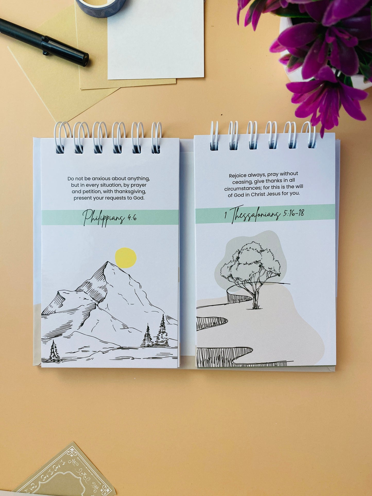 Morning Prayer Cards | 50 Cards | Mint Green, Light Brown