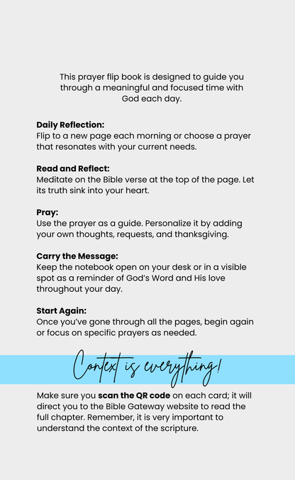 Morning Prayer Cards | 50 Cards | Greyish Blue, Moss Green