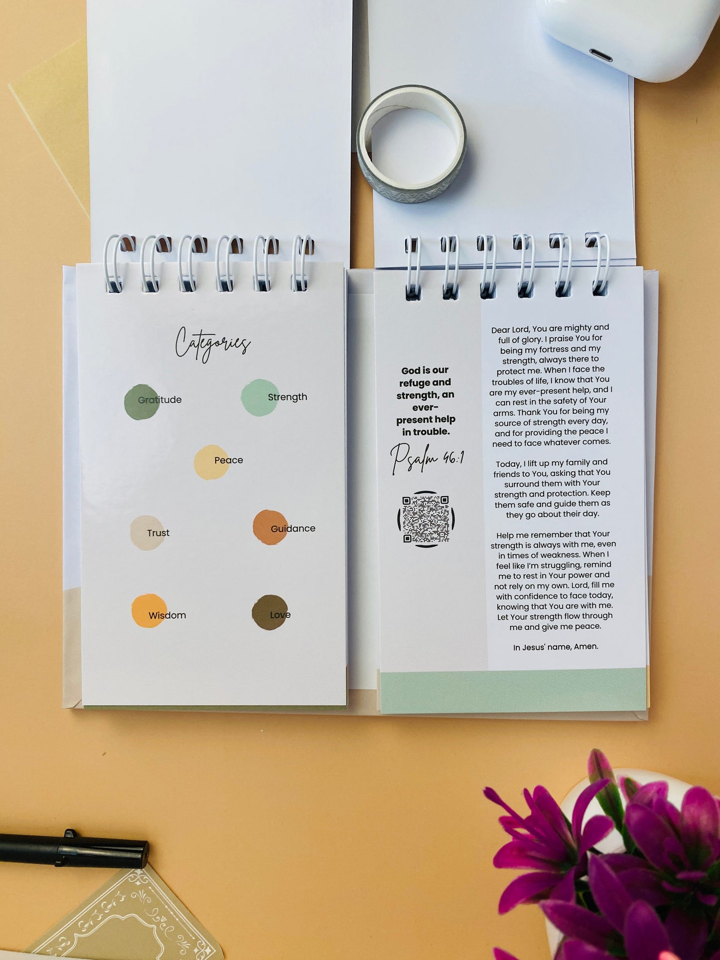 Morning Prayer Cards | 50 Cards | Mint Green, Light Brown